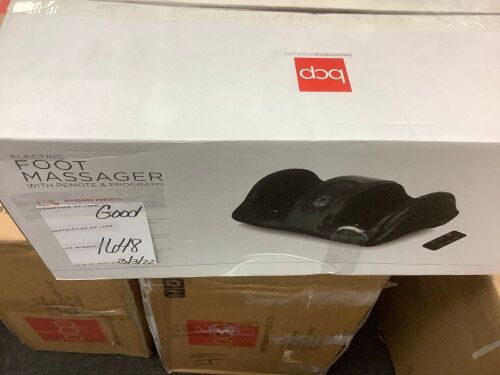 Therapeutic Foot Massager w/ High Intensity Rollers, Remote, 3 Modes - Lot 1648