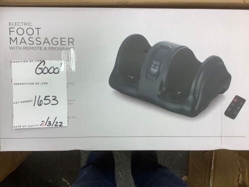 Therapeutic Foot Massager w/ High Intensity Rollers, Remote, 3 Modes - Lot 1653