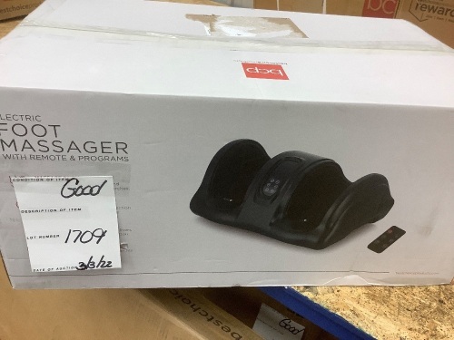 Therapeutic Foot Massager w/ High Intensity Rollers, Remote, 3 Modes - Lot 1709