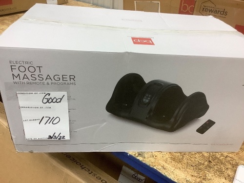 Therapeutic Foot Massager w/ High Intensity Rollers, Remote, 3 Modes - Lot 1710