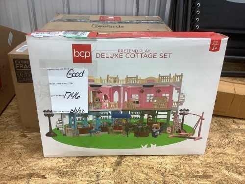 Deluxe Cottage Dollhouse Mansion Pretend Toy Playset w/ Tiny Critters - Lot 1746