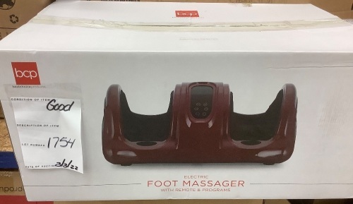 Therapeutic Foot Massager w/ High Intensity Rollers, Remote, 3 Modes - Lot 1754