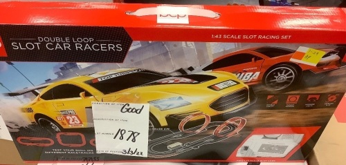 Electric Slot Car Race Track Set Kids Toy w/ 2 Cars - Lot 1878