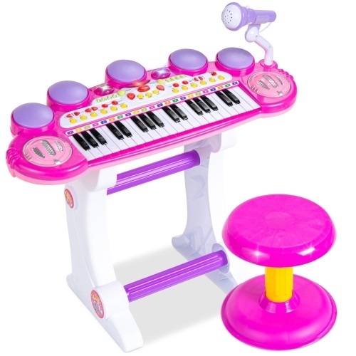 37-Key Kids Electric Keyboard w/ Microphone, Stool - Lot 2446