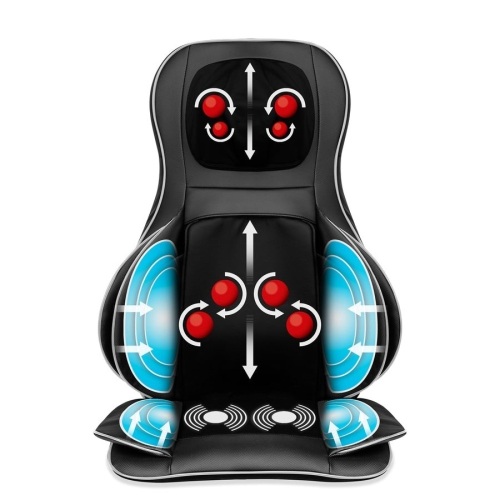 Air Compression Shiatsu Neck & Back Massager Seat w/ Heat, Rolling Massage - Lot 2487