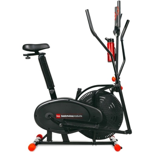 2-in-1 Elliptical Trainer Exercise Bike w/ LCD Screen, 220lb Capacity - Lot 2547