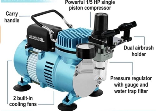 Master Airbrush Cool Runner II Dual Fan Air Compressor, E-Comm Return - Lot 33