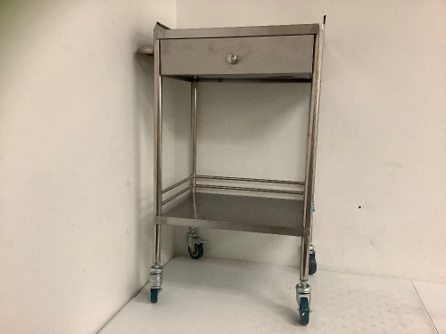 Metal Rolling Cart w/ Drawer, 22"w x 34" Tall, E-Commerce Return - Lot 47