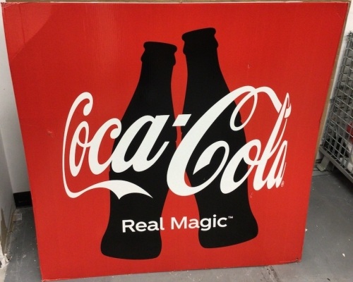 Coca-Cola Cardboard Sign, 47x47", E-Comm Return - Lot 69