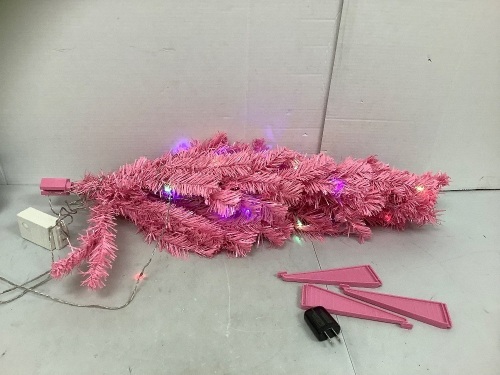 Small Prelit Pink Christmas Tree, Works, E-Commerce Return - Lot 112