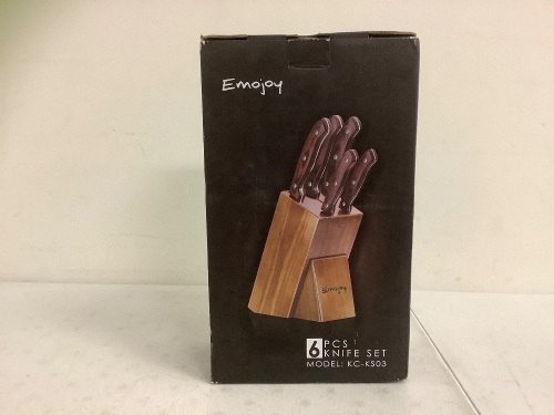 Emojoy Knife Set w/ Block, Appears New - Lot 135