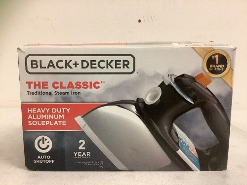 Black adn Decker Traditional Steam Iron, Appears New - Lot 143