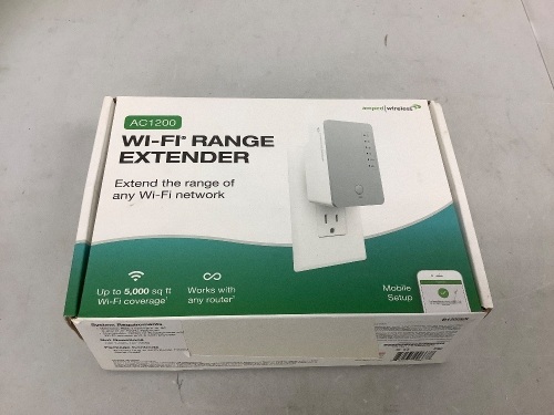 Amped Wireless WiFi Range Extender, Powers Up, Appears New - Lot 236
