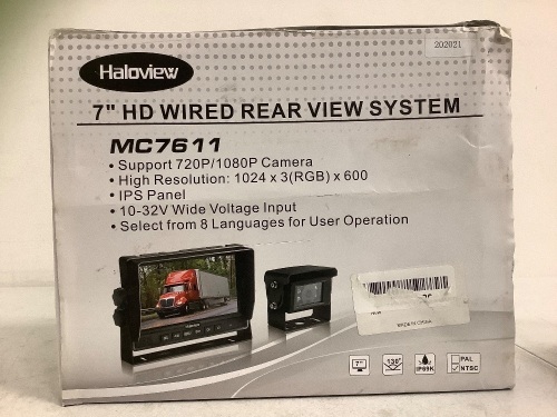 7" HD Wired Rear View System, Appears New, Untested - Lot 301