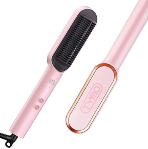 TYMO Ring Pink Hair Straightener Brush, Powers Up, E-Commerce Return - Lot 317