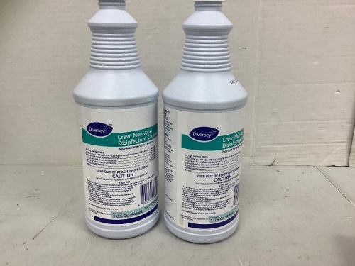 Lot of (2) Diversey Crew Non Acid Disinfectant Cleaner Bottles, Appears New - Lot 422