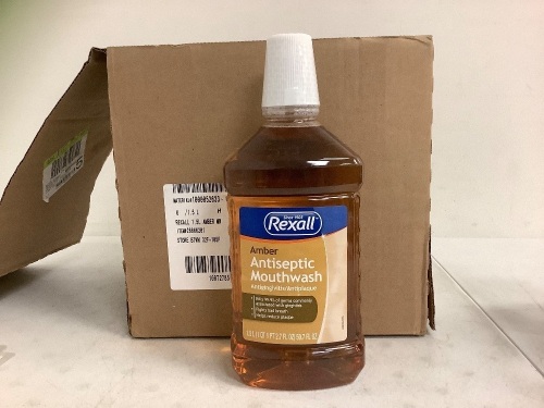 Lot of (6) Rexall Amber Mouthwash Bottles, New - Lot 596