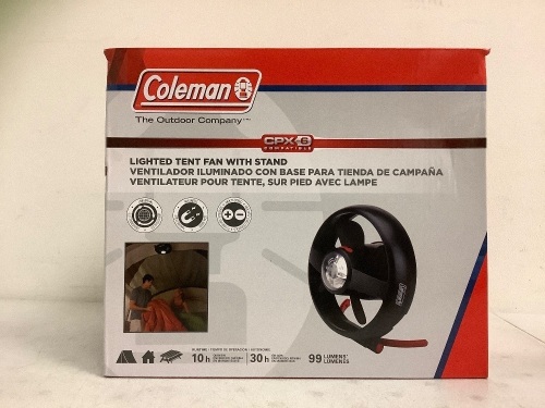 Coleman Lighted Tent Fan with Stand, Appears New - Lot 646