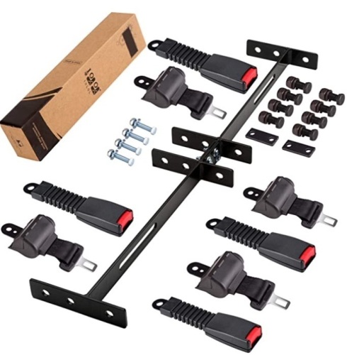 10L0L Universal Retractable Golf Cart Seat Belts and Bracket Kit, E-Comm Return - Lot 717
