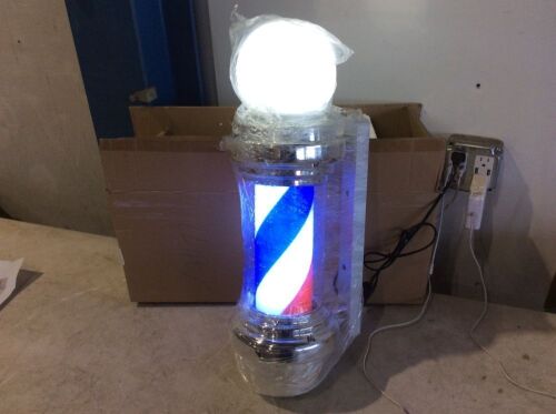 24" Plastic Rotating Light Up Barber Pole  - Lot 148