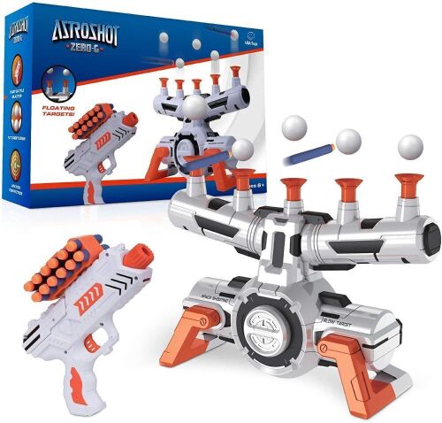 USA Toyz Astroshot Zero G Shooting Games for Kids - Nerf Compatible Floating Ball Targets for Shooting with 1 Foam Blaster Toy Gun, 10 Floating Ball Gun Targets, 12 Foam Darts, and 1 Foam Dart Holder - Lot 304