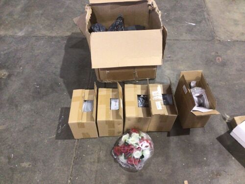 Lot of Fake Flower Arrangement Bouquets and Crystal Flower Stands - Lot 350