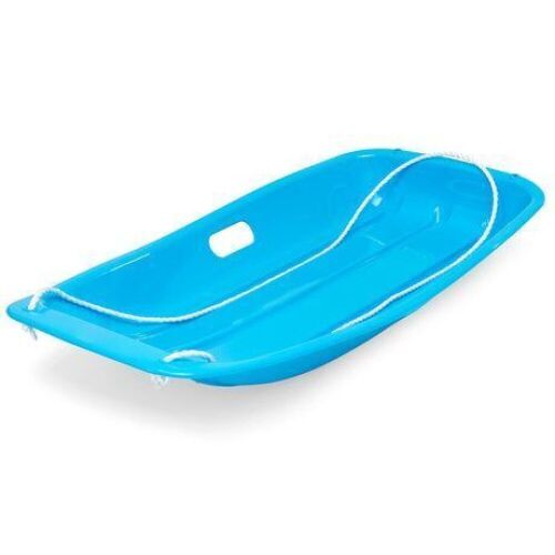 Kids Outdoor Plastic Toboggan Snow Sled Board w/ Pull Rope, Handles - 35in - Lot 514