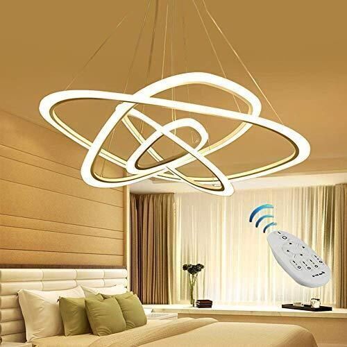 ZipLigting Modern LED Chandelier Adjustable Pendant Light with 4 Triangle Rings - Lot 647
