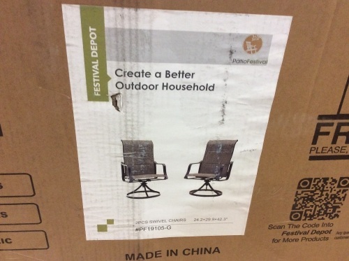 Pair of Swiveling Sling Patio Chairs by Patio Festival. Appear New - Lot 100