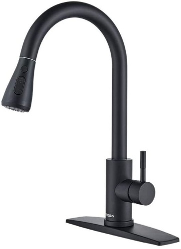 FORIOUS Black Kitchen Faucet with Pull Down Sprayer. NEW - Lot 282