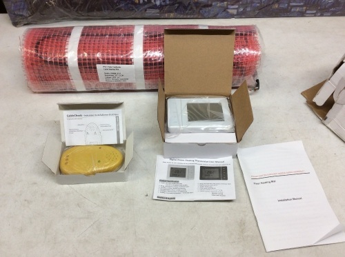 PVC Twin Conductor Cable Heating Mat, 20" x 21.3' and Digital Room Heating Thermostat - Unknown Condition - Lot 285