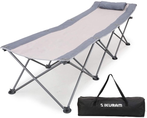IKURAM Folding Camping Cot with Side Storage Bag. Appears New - Lot 310