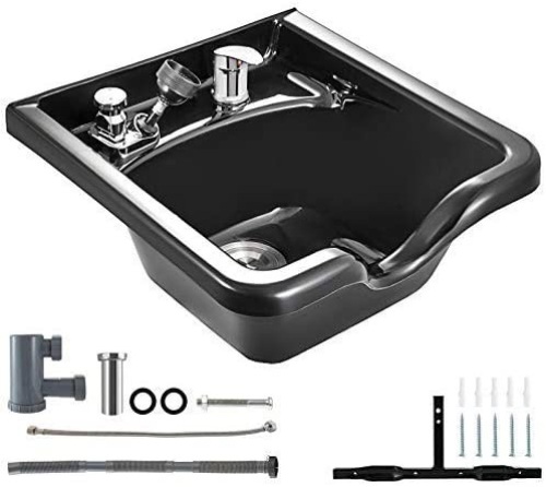Happybuy Shampoo Bowl Sink Black ABS Plastic Salon and Spa Hair Sink Beauty Salon Equipment for Hair Stylists. Appears New - Lot 425