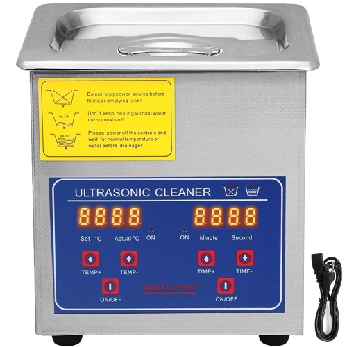 Stainless Steel 1.3l Liter Ultrasonic Cleaner Industry Heated Heater with Timer - E-Comm Return, Appears New, Powers On/Not Tested Further  - Lot 427