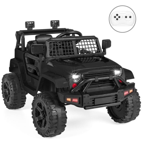 12V Kids Ride-On Truck Car with Parent Remote Control, Spring Suspension, Black - E-Comm Return, Appears New   - Lot 438
