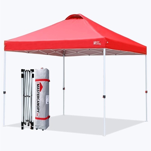 Mastercanopy Pop-Up Canopy Tent, 10 x 10, Ruby - Appears New - Lot 451