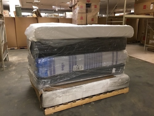 Pallet of E-Comm Return Mattresses, Unknown Sizes/Conditions.  - Lot 461