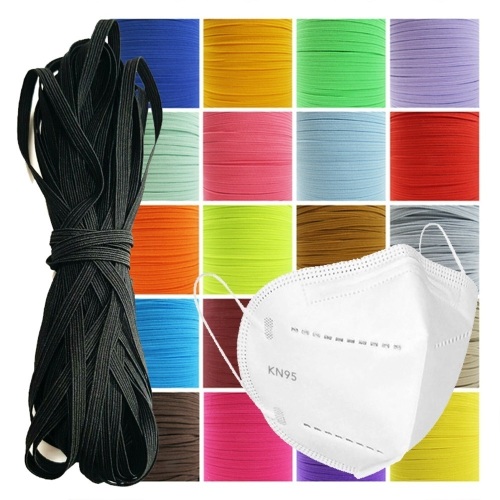 Lot of Approx (100) Bags of Black 6mm Elastic String/Rope For Face Mask/Mask Extenders - Appear New - Lot 471