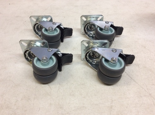 Lot of (4) New Double-Wheel Swiveling Casters - Lot 495
