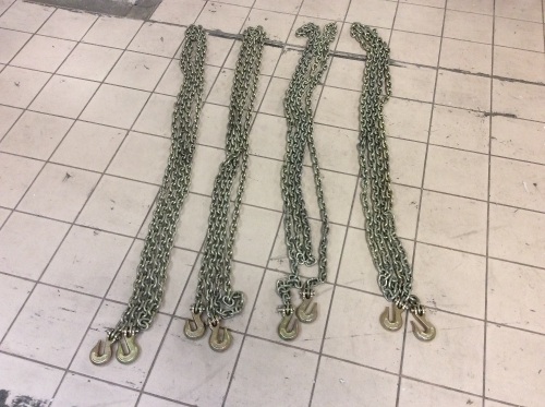 Lot of (4) 16.5 ft. Chains with Hooks. Appear New - Lot 502