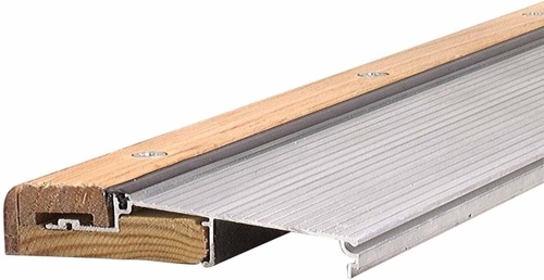 M-D Building Products 78618 1-1/8-Inch by 5-5/8-Inch - 73-Inch TH394 Adjustable Aluminum and Hardwood Sill Inswing, Mill. Appears New - Lot 515