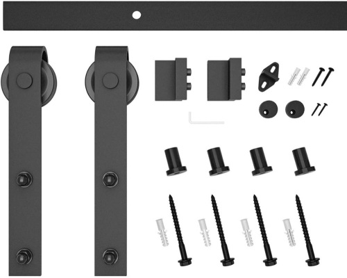 LDB_Building 5 FT Sliding Barn Door Hardware Kit. Appears New - Lot 529