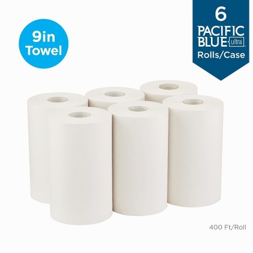 Georgia-Pacific Pacific Blue Ultra 9” Paper Towel Roll, 26610, 6 Rolls - Lot 544