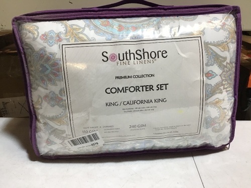 Southshore Fine Linens - Perfect Paisley Collection - Boho Style 3-Piece Comforter Set, King/Cal King. Appears New - Lot 547