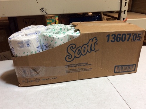 Case of (20) 2-Ply, SCOTT Standard Roll Bathroom Tissue - Lot 603