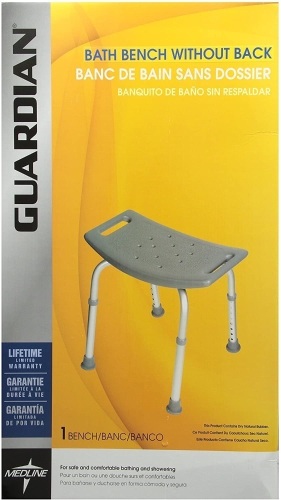 Medline Bath Bench Without Back, Gray. Appears New - Lot 614