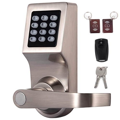 VEVOR 4 in 1 Keyless Digital Door Lock Unlock with Remote Control M1 Card Password and Keys Backlit Keypad - Appears New   - Lot 616