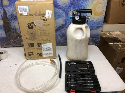 10L 2 Way Pneumatic ATF Refill System Dispenser Oil and Liquid Extractor Automatic Transmission Fluid Pump Tool Set with 14Pcs ATF Filler Adapter - E-Comm, Used, Unknown Condition  - Lot 622