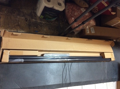 Ivilon Drapery Treatment Window Curtain Rod - 1 1/8 Rod. 120 to 240 Inch - Black. Appears New - Lot 639