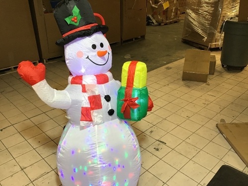 Air Blown Inflatable Snowman with Lights. Tested and Works. Appears New - Lot 643